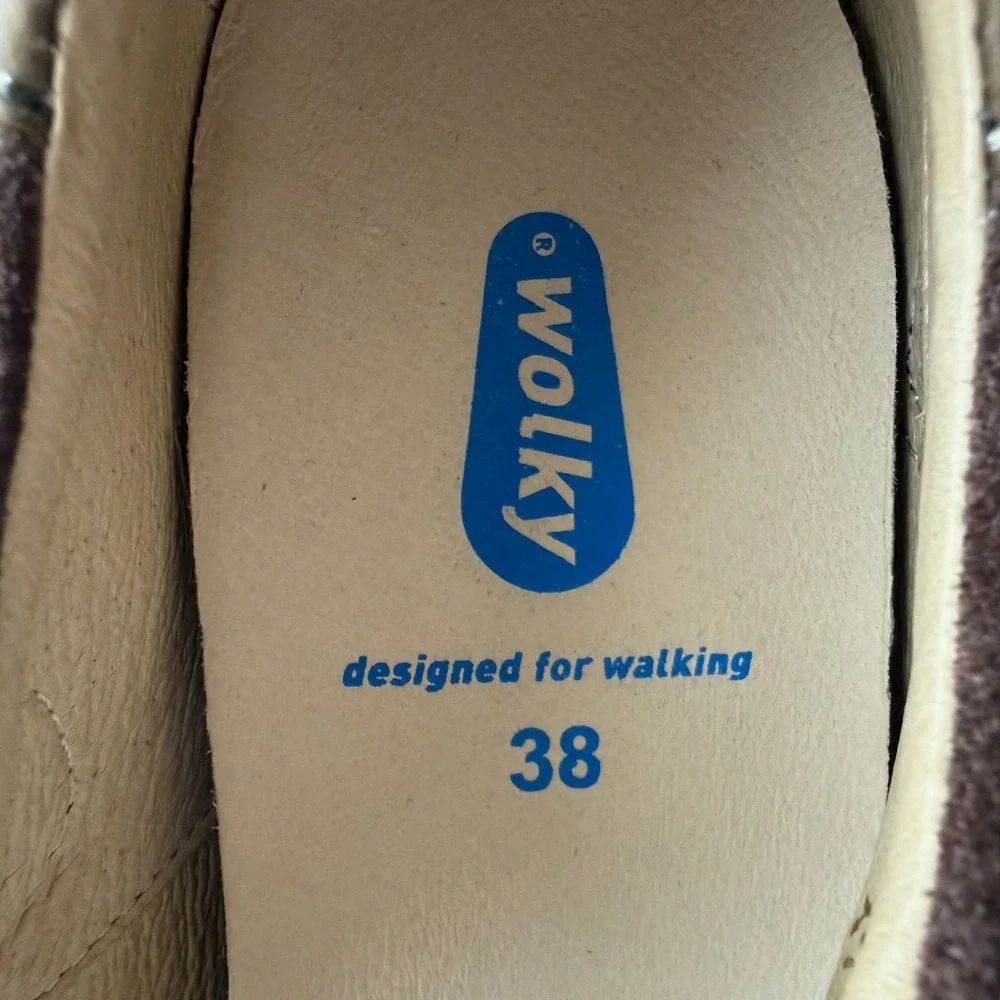 Wolky Charlotte EUC Comfort Wedge Olive Nubuck Mary Jane  Shoe EU 38 US 7 7.5